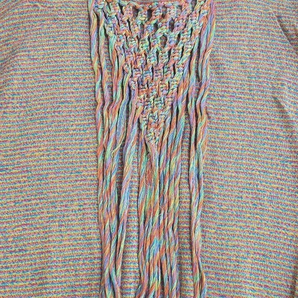 NEW$950 LOEWE PAULA IBIZA Striped Crochet Tassel Pullover Hippie Sweater S/M - Picture 5 of 12